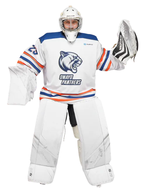 Das Model ist 175 cm groß und trägt Größe Goalie-XL
